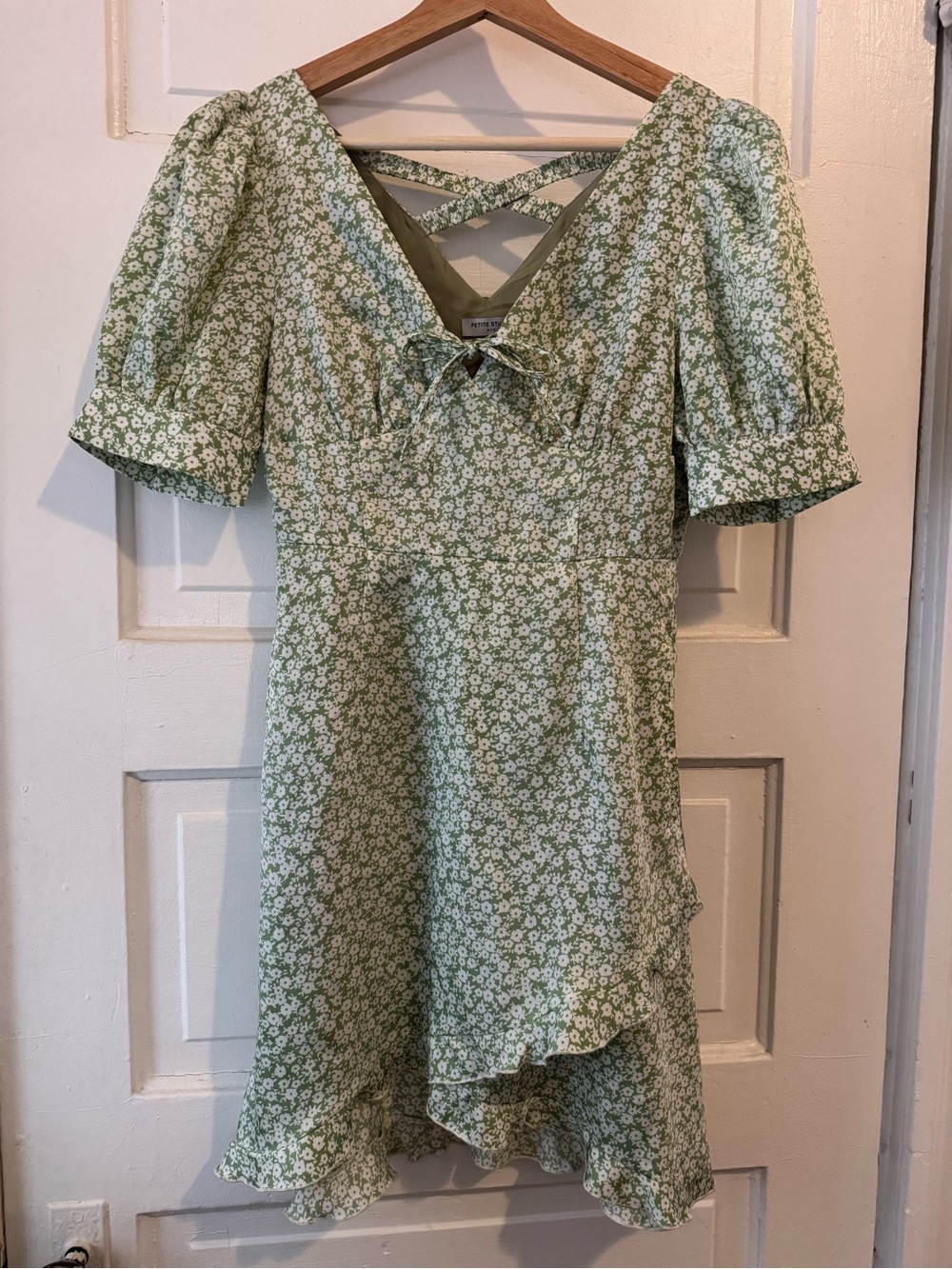 Petite Studio NYC green floral mini dress